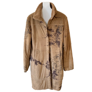 SaoPaulo Long Brown Coat With Faux Fur Lining